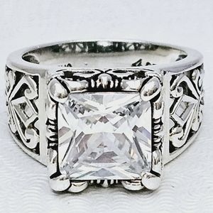 Silpada Sterling Silver CZ Uptown Ring R0981 Size 9.25